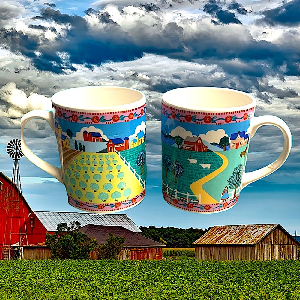 Set of 2 vintage Christine Graf collectible mugs
